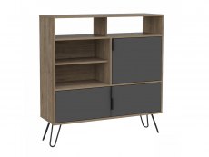 Core Products Core Vegas Bleached Oak and Grey 3 Door High Sideboard (Flat Packed)