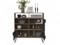 Core Products Core Vegas Bleached Oak and Grey 3 Door High Sideboard (Flat Packed)