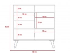 Core Products Core Vegas Bleached Oak and Grey 3 Door High Sideboard (Flat Packed)