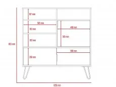 Core Products Core Vegas Oak and Grey 3 Door High Sideboard