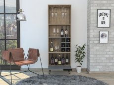 Core Products Core Vegas Bleached Oak and Grey Tall Drinks Cabinet (Flat Packed)