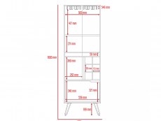 Core Products Core Vegas Bleached Oak and Grey Tall Drinks Cabinet (Flat Packed)