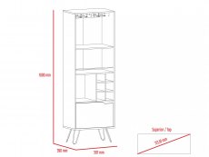 Core Products Core Vegas Bleached Oak and Grey Tall Drinks Cabinet (Flat Packed)