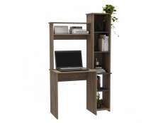 Core Products Core Vegas Bleached Oak and Grey Tall Workstation with Keyboard Shelf and Storage Unit (Flat Packed)