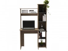Core Products Core Vegas Bleached Oak and Grey Tall Workstation with Keyboard Shelf and Storage Unit (Flat Packed)