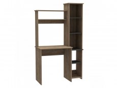 Core Products Core Vegas Bleached Oak and Grey Tall Workstation with Keyboard Shelf and Storage Unit (Flat Packed)