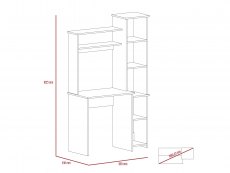 Core Products Core Vegas Bleached Oak and Grey Tall Workstation with Keyboard Shelf and Storage Unit (Flat Packed)