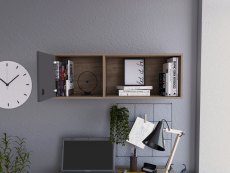 Core Products Core Vegas Bleached Oak and Grey Wall Storage Unit (Flat Packed)