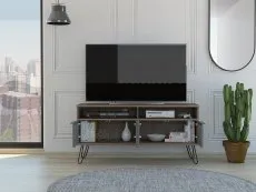 Core Vegas Oak and Grey Wide Screen TV Rack with 4 Doors