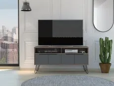 Core Core Vegas Oak and Grey Wide Screen TV Rack with 4 Doors