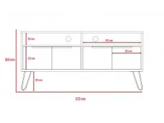 Core Core Vegas Oak and Grey Wide Screen TV Rack with 4 Doors