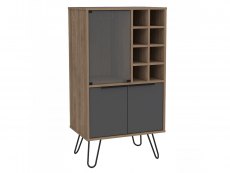 Core Products Core Vegas Bleached Oak and Grey 2 Door Wine Cabinet (Flat Packed)