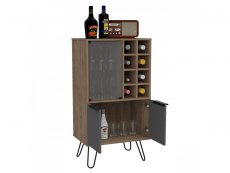 Core Products Core Vegas Bleached Oak and Grey 2 Door Wine Cabinet (Flat Packed)
