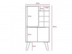 Core Products Core Vegas Bleached Oak and Grey 2 Door Wine Cabinet (Flat Packed)