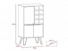 Core Products Core Vegas Bleached Oak and Grey 2 Door Wine Cabinet (Flat Packed)