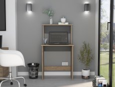 Core Products Core Vegas Bleached Oak and Grey Workstation with Keyboard Shelf (Flat Packed)