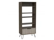 Core Core Nevada Smoked Oak and Grey Oak Effect 1 Door Display Bookcase