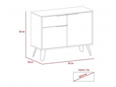 Core Products Core Nevada Smoked Oak and Bleached Grey Oak Effect 2 Door 1 Drawer Small Sideboard (Flat Packed)
