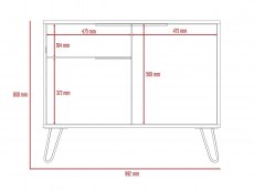 Core Products Core Nevada Smoked Oak and Bleached Grey Oak Effect 2 Door 1 Drawer Small Sideboard (Flat Packed)