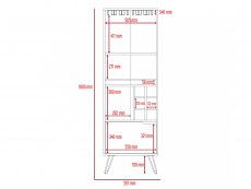 Core Products Core Nevada Smoked Oak and Bleached Grey Oak Effect 1 Door Tall Drinks Cabinet (Flat Packed)