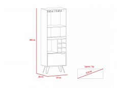 Core Products Core Nevada Smoked Oak and Bleached Grey Oak Effect 1 Door Tall Drinks Cabinet (Flat Packed)