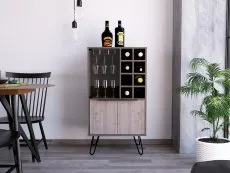 Core Core Nevada Smoked Oak and Grey Oak Effect 2 Door Wine Cabinet