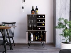 Core Products Core Nevada Smoked Oak and Bleached Grey Oak Effect 2 Door Wine Cabinet (Flat Packed)