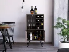 Core Core Nevada Smoked Oak and Grey Oak Effect 2 Door Wine Cabinet