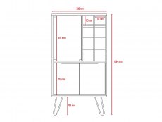 Core Products Core Nevada Smoked Oak and Bleached Grey Oak Effect 2 Door Wine Cabinet (Flat Packed)