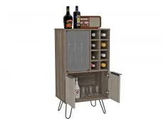 Core Core Nevada Smoked Oak and Grey Oak Effect 2 Door Wine Cabinet
