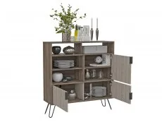 Core Core Nevada Smoked Oak and Grey Oak Effect 3 Door High Sideboard