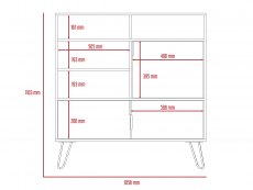 Core Products Core Nevada Smoked Oak and Bleached Grey Oak Effect 3 Door High Sideboard (Flat Packed)