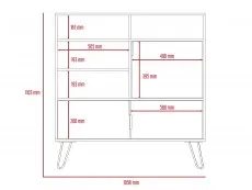 Core Core Nevada Smoked Oak and Grey Oak Effect 3 Door High Sideboard