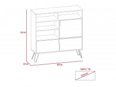 Core Products Core Nevada Smoked Oak and Bleached Grey Oak Effect 3 Door High Sideboard (Flat Packed)