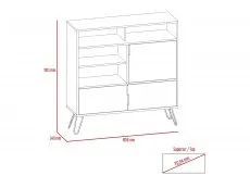 Core Core Nevada Smoked Oak and Grey Oak Effect 3 Door High Sideboard