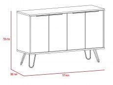 Core Products Core Nevada Smoked Oak and Bleached Grey Oak Effect 4 Door Large Sideboard (Flat Packed)