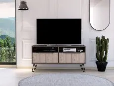 Core Core Nevada Smoked Oak and Bleached Grey 4 Door Wide Screen TV Cabinet