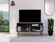 Core Core Nevada Smoked Oak and Bleached Grey 4 Door Wide Screen TV Cabinet