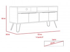 Core Products Core Nevada Smoked Oak and Bleached Grey Oak Effect 4 Door Wide Screen TV Cabinet (Flat Packed)