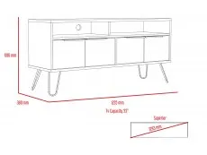 Core Core Nevada Smoked Oak and Bleached Grey 4 Door Wide Screen TV Cabinet
