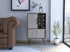 Core Products Core Nevada Smoked Oak and Bleached Grey Oak Effect Drinks Bar (Flat Packed)