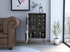 Core Nevada Smoked Oak and Bleached Grey Oak Effect Drinks Bar (Flat Packed)