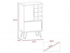 Core Products Core Nevada Smoked Oak and Bleached Grey Oak Effect Drinks Bar (Flat Packed)