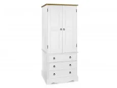 Core Core Corona White and Pine 2 Door 3 Drawer Wardrobe