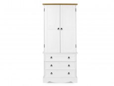 Core Products Core Corona White and Pine 2 Door 3 Drawer Wardrobe (Flat Packed)
