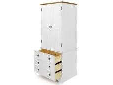 Core Core Corona White and Pine 2 Door 3 Drawer Wardrobe