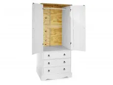 Core Core Corona White and Pine 2 Door 3 Drawer Wardrobe