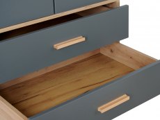 Harmony Harmony Austin Grey and Oak 2 Door 2 Drawer Double Wardrobe (Flat Packed)