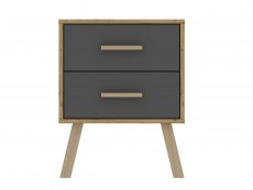 Harmony Harmony Austin Grey and Oak 2 Drawer Bedside Cabinet (Flat Packed)