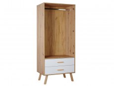 Harmony Harmony Austin White and Oak 2 Door 2 Drawer Double Wardrobe (Flat Packed)